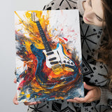 Flamimg Electric Guita Oil Painting, Canvas Prints Wall Art Home Decor, Painting Canvas Art