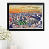 Folsom Field WaterColor Framed Canvas Prints, Boulder Colorado Watercolor, Stadium Art Gifts, Floating Frame
