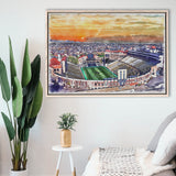 Folsom Field WaterColor Framed Canvas Prints, Boulder Colorado Watercolor, Stadium Art Gifts, Floating Frame