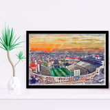 Folsom Field WaterColor Framed Art Prints, Boulder Colorado Watercolor, Stadium Art Gifts