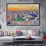 Folsom Field WaterColor Framed Canvas Prints, Boulder Colorado Watercolor, Stadium Art Gifts, Floating Frame