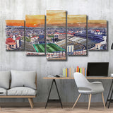 Folsom Field WaterColor 5 Panels Mix Canvas Prints, Boulder Colorado Watercolor, Large Stadium Canvas