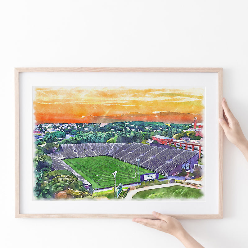 Fitton Field WaterColor Poster Prints, Worcester Massachusetts Watercolor