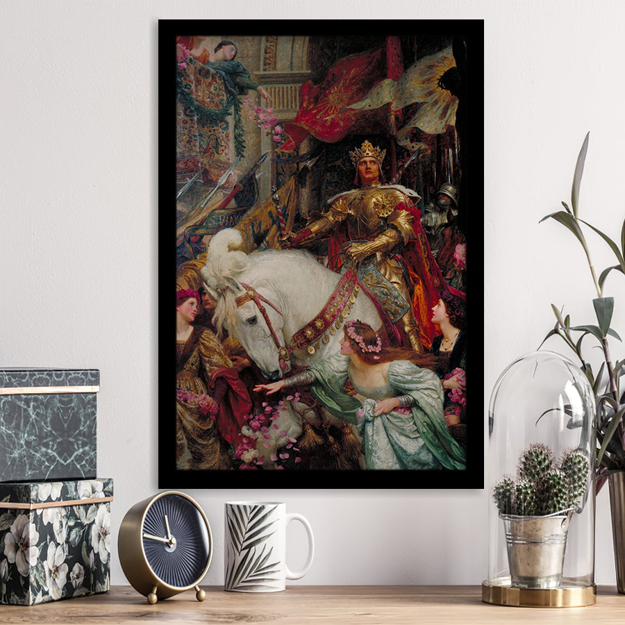 Frank Dicksee The Two Crowns Print,Museum Quality Wall Art,Framed Art Prints Wall Decor, Picture Framed