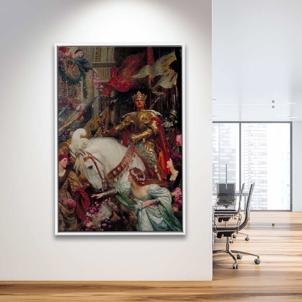 Frank Dicksee The Two Crowns Canvas Print,Museum Quality Wall Art,Framed Canvas Prints Wall Art Decor, Floating Frame