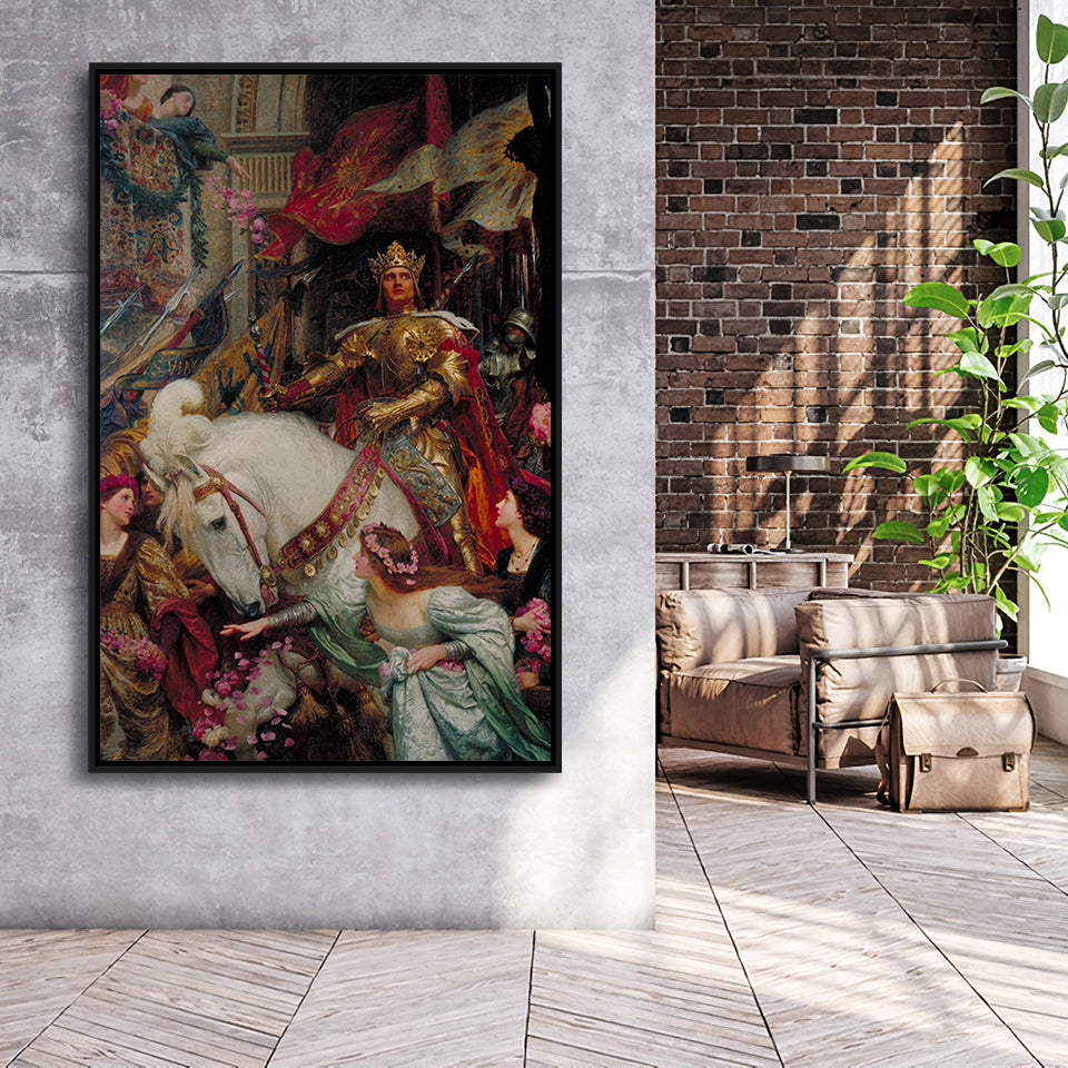 Frank Dicksee The Two Crowns Canvas Print,Museum Quality Wall Art,Framed Canvas Prints Wall Art Decor, Floating Frame