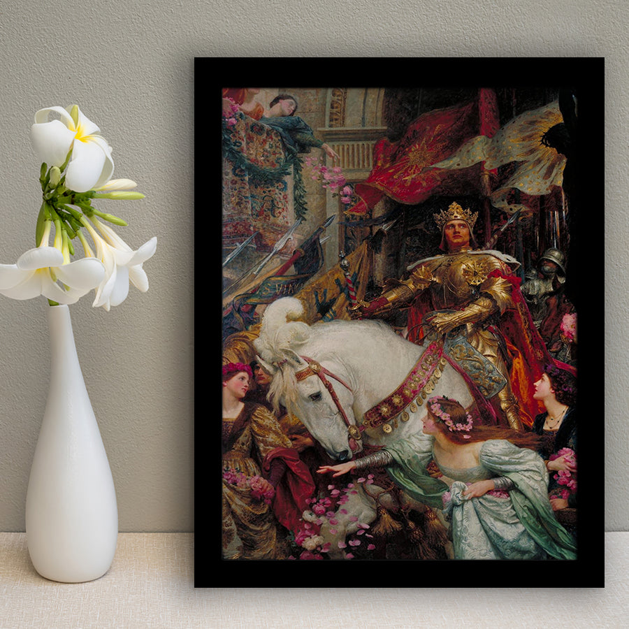 Frank Dicksee The Two Crowns Print,Museum Quality Wall Art,Framed Art Prints Wall Decor, Picture Framed