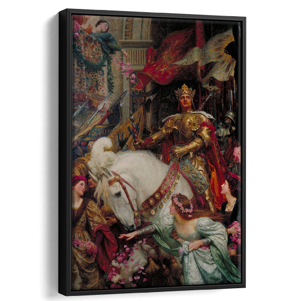 Frank Dicksee The Two Crowns Canvas Print,Museum Quality Wall Art,Framed Canvas Prints Wall Art Decor, Floating Frame