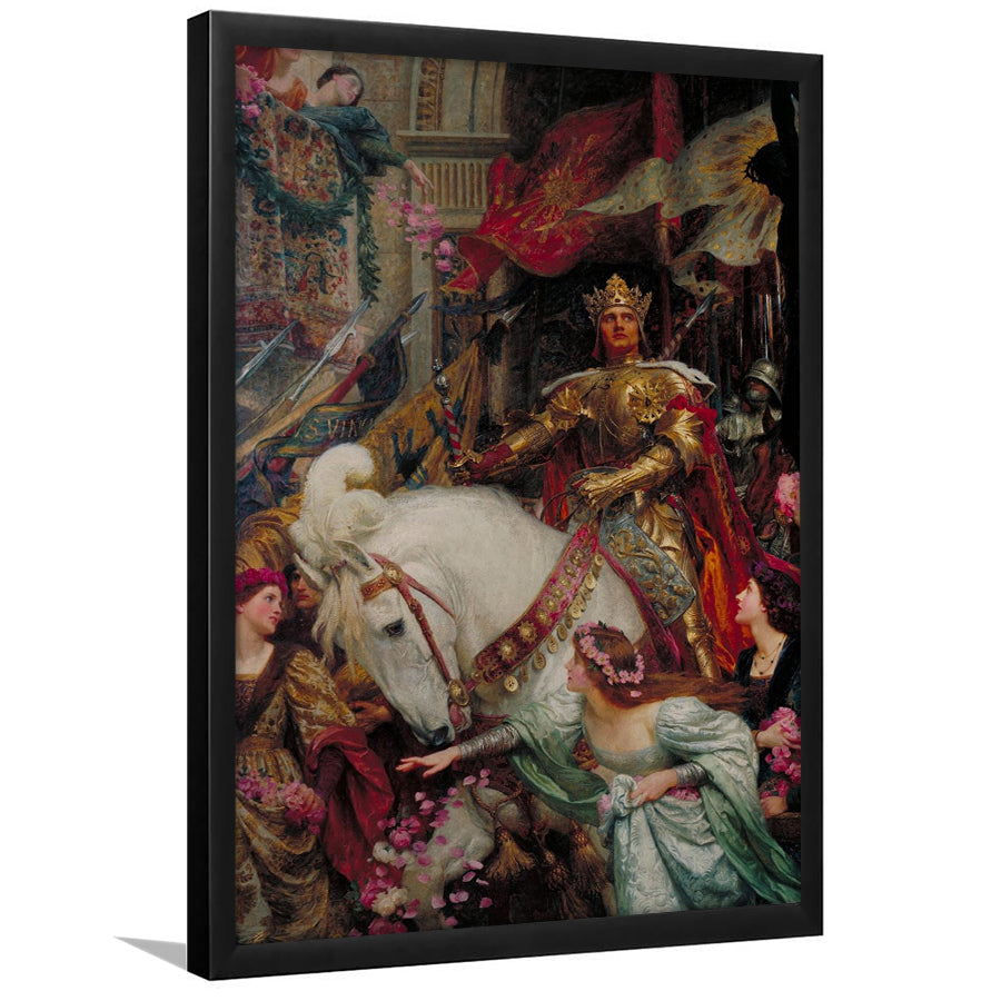 Frank Dicksee The Two Crowns Print,Museum Quality Wall Art,Framed Art Prints Wall Decor, Picture Framed