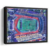 Franklin Field WaterColor Framed Canvas Prints, Philadelphia Pennsylvania Watercolor, Stadium Art Gifts, Floating Frame