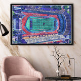 Franklin Field WaterColor Framed Canvas Prints, Philadelphia Pennsylvania Watercolor, Stadium Art Gifts, Floating Frame