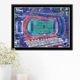Franklin Field WaterColor Framed Canvas Prints, Philadelphia Pennsylvania Watercolor, Stadium Art Gifts, Floating Frame