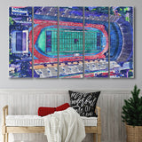 Franklin Field WaterColor 5 Panels B Mixed Canvas Prints, Extra Large, Philadelphia Pennsylvania Watercolor