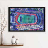 Franklin Field WaterColor Framed Canvas Prints, Philadelphia Pennsylvania Watercolor, Stadium Art Gifts, Floating Frame