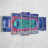 Franklin Field WaterColor 5 Panels Mix Canvas Prints, Philadelphia Pennsylvania Watercolor, Large Stadium Canvas