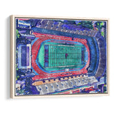 Franklin Field WaterColor Framed Canvas Prints, Philadelphia Pennsylvania Watercolor, Stadium Art Gifts, Floating Frame