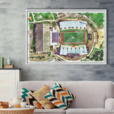 Fred C. Yager Stadium WaterColor Framed Canvas Prints, Oxford Ohio Watercolor, Stadium Art Gifts, Floating Frame