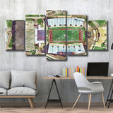 Fred C. Yager Stadium WaterColor 5 Panels Mix Canvas Prints, Oxford Ohio Watercolor, Large Stadium Canvas