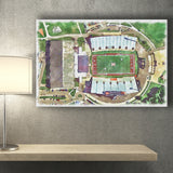 Fred C. Yager Stadium WaterColor Canvas Prints, Oxford Ohio Watercolor, Stadium Art Gifts