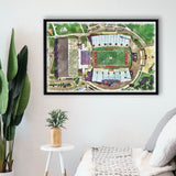 Fred C. Yager Stadium WaterColor Framed Canvas Prints, Oxford Ohio Watercolor, Stadium Art Gifts, Floating Frame