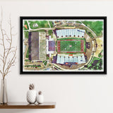 Fred C. Yager Stadium WaterColor Framed Canvas Prints, Oxford Ohio Watercolor, Stadium Art Gifts, Floating Frame