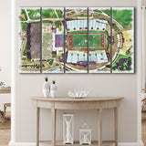 Fred C. Yager Stadium WaterColor 5 Panels B Mixed Canvas Prints, Extra Large, Oxford Ohio Watercolor