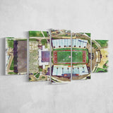 Fred C. Yager Stadium WaterColor 5 Panels Mix Canvas Prints, Oxford Ohio Watercolor, Large Stadium Canvas