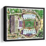Fred C. Yager Stadium WaterColor Framed Canvas Prints, Oxford Ohio Watercolor, Stadium Art Gifts, Floating Frame