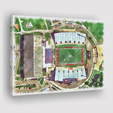 Fred C. Yager Stadium WaterColor Canvas Prints, Oxford Ohio Watercolor, Stadium Art Gifts