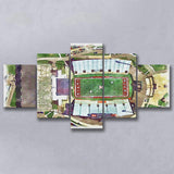 Fred C. Yager Stadium WaterColor 5 Panels Mix Canvas Prints, Oxford Ohio Watercolor, Large Stadium Canvas