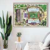 Fred C. Yager Stadium WaterColor Framed Canvas Prints, Oxford Ohio Watercolor, Stadium Art Gifts, Floating Frame