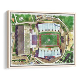 Fred C. Yager Stadium WaterColor Framed Canvas Prints, Oxford Ohio Watercolor, Stadium Art Gifts, Floating Frame