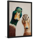 Funny Duck Art Print, Mallard Pair Portrait, Animal Wall Art, Funny Art, Framed Art Print, Fine Art Wall Decor