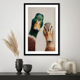 Funny Duck Art Print, Mallard Pair Portrait, Animal Wall Art, Funny Art, Framed Art Print White Border