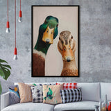 Funny Duck Art Print, Mallard Pair Portrait, Animal Wall Art, Funny Art, Framed Art Print, Fine Art Wall Decor