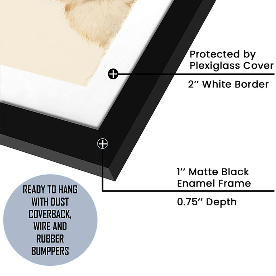 Funny A Fox And A Rabbit Art Print, Kid Room Decor, Pet Lover Painting, Framed Art Print White Border