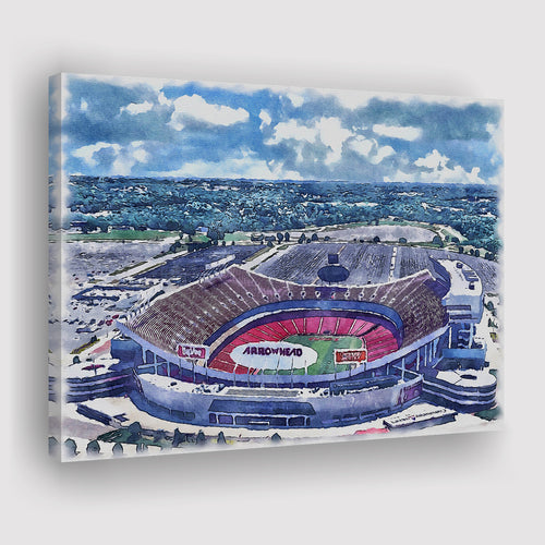 GEHA Field at Arrowhead Stadium WaterColor Canvas Prints, Kansas City Missouri Watercolor, Stadium Art Gifts