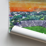 Fitton Field WaterColor Poster Prints, Worcester Massachusetts Watercolor