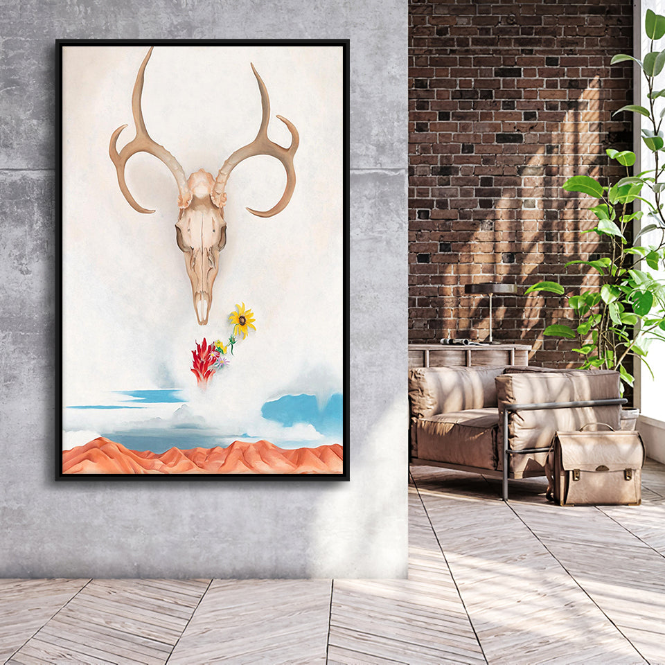 Georgia O Keeffe Summer Days (1936) Canvas Art Exhibition Painting,Framed Canvas Prints Wall Art Decor, Floating Frame
