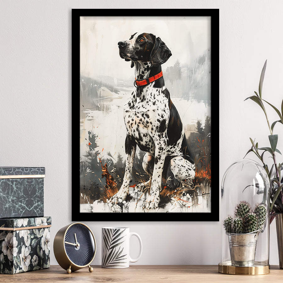 German Shorthaired Pointer Dog Portrait Painting, Framed Art Prints Wall Art Decor, Framed Picture Print