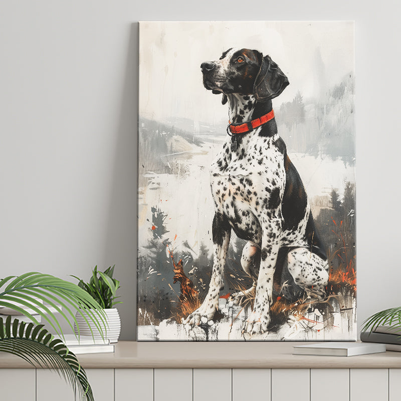 German Shorthaired Pointer Dog Portrait Painting, Canvas Prints Wall Art Decor, Painting Canvas