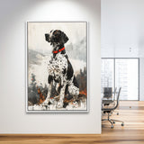 German Shorthaired Pointer Dog Portrait Painting, Framed Canvas Prints Wall Art Decor, Floating Frame