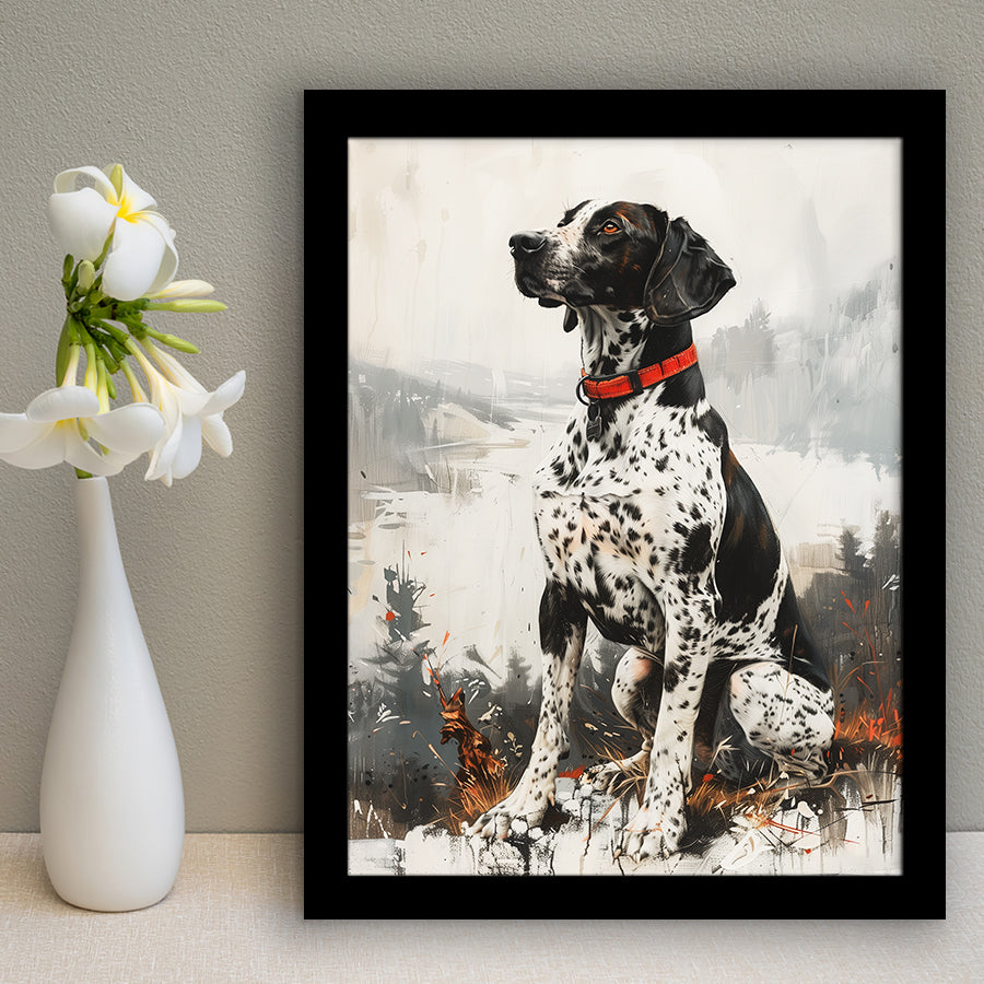German Shorthaired Pointer Dog Portrait Painting, Framed Art Prints Wall Art Decor, Framed Picture Print