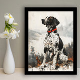 German Shorthaired Pointer Dog Portrait Painting, Framed Art Prints Wall Art Decor, Framed Picture Print