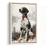 German Shorthaired Pointer Dog Portrait Painting, Framed Canvas Prints Wall Art Decor, Floating Frame