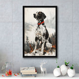 German Shorthaired Pointer Dog Portrait Painting, Framed Canvas Prints Wall Art Decor, Floating Frame