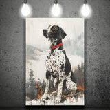German Shorthaired Pointer Dog Portrait Painting, Canvas Prints Wall Art Decor, Painting Canvas