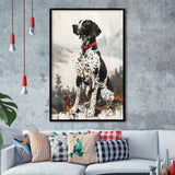 German Shorthaired Pointer Dog Portrait Painting, Framed Art Prints Wall Art Decor, Framed Picture Print