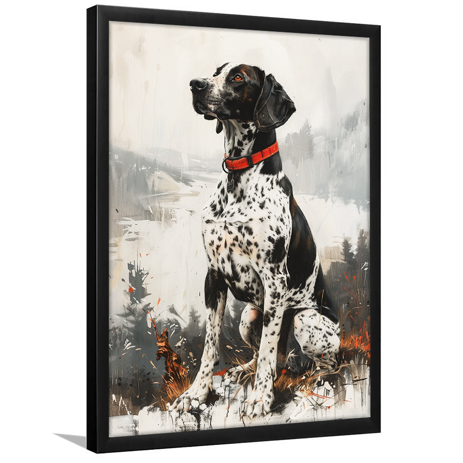 German Shorthaired Pointer Dog Portrait Painting, Framed Art Prints Wall Art Decor, Framed Picture Print
