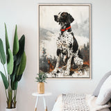 German Shorthaired Pointer Dog Portrait Painting, Framed Canvas Prints Wall Art Decor, Floating Frame